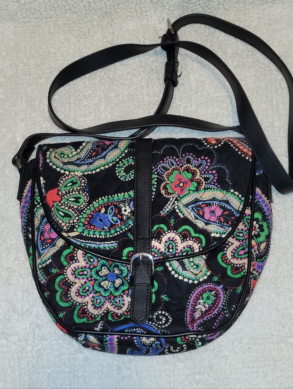 Black Multicolor Paisley Crossbody Bag